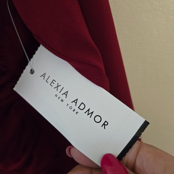 Alexia Admor NWT Nicolette Dress Midi Burgundy Size XL - Picture 6 of 9